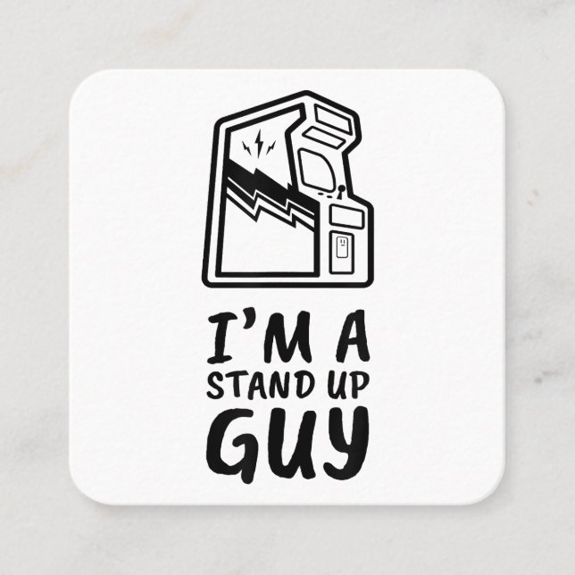 Funny Retro Gamer Arcade Old School 80's Video Gam Square Business Card (Front)