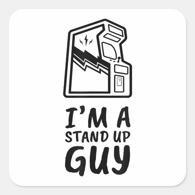 Funny Retro Gamer Arcade Old School 80's Video Gam Square Sticker (Front)