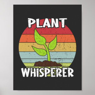 Funny Retro Gardening Plant Whisperer Poster