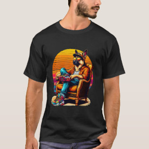 Funny Retro German Shepherd Dog With Sunglasses Co T-Shirt
