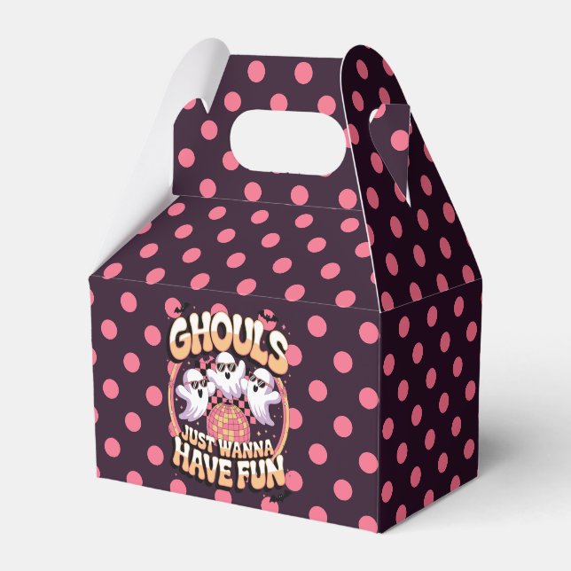 Funny Retro Ghost Halloween Favour Box (Front Side)
