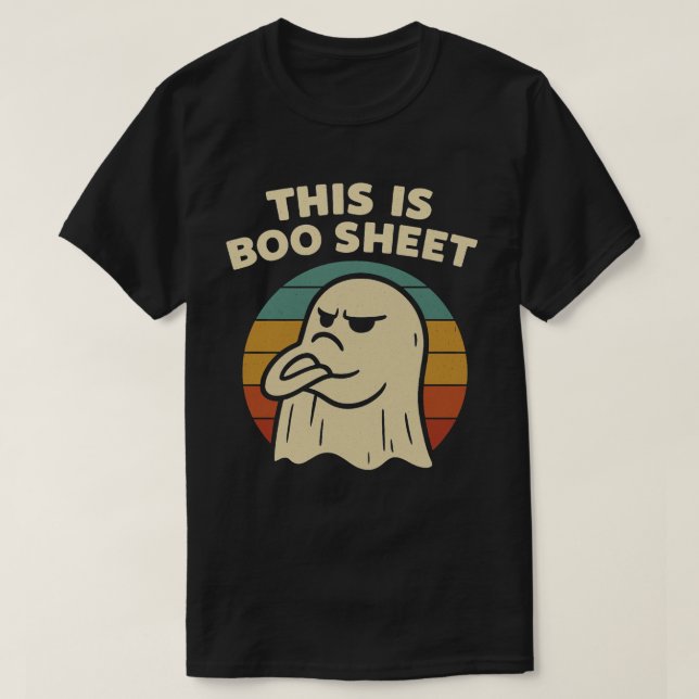 Funny Retro Ghost “This is Boo Sheet” | Halloween T-Shirt (Design Front)