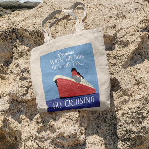 Funny Retro Go Cruising Personalised Tote Bag