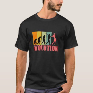 Funny Retro Golfing Evolution for Golf Girl T-Shirt