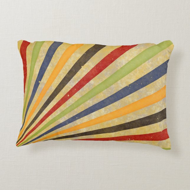 Funny Retro Grunge Rays + your idea Decorative Cushion (Back)