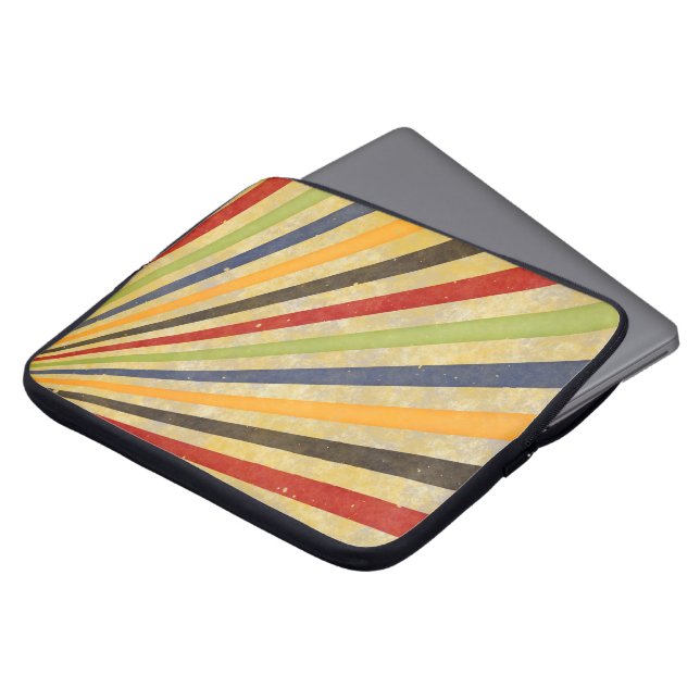 Funny Retro Grunge Rays + your idea Laptop Sleeve (Front Top)