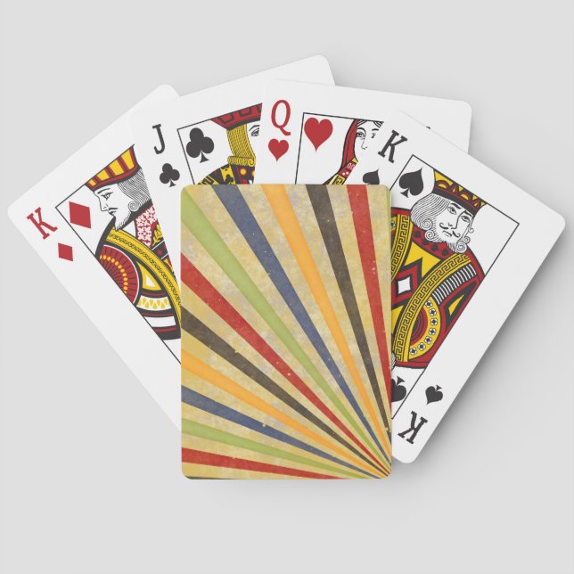 Funny Retro Grunge Rays + your idea Playing Cards (Back)