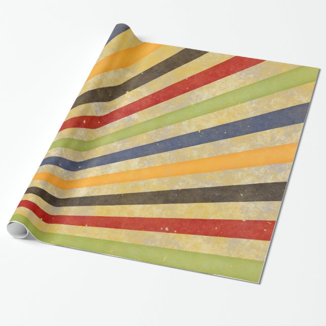 Funny Retro Grunge Rays + your idea Wrapping Paper (Unrolled)