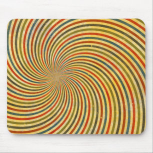 Funny Retro Grunge Swirl + your idea Mouse Mat