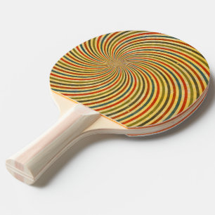 Funny Retro Grunge Swirl + your idea Ping Pong Paddle