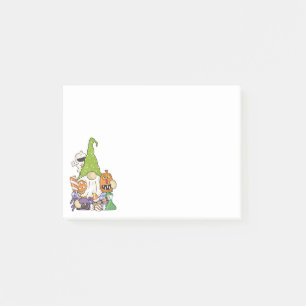 Funny Retro Halloween Gnomes Pumpkin Candies  Post-it Notes