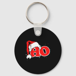 Funny, Retro, Ho, Christmas, Santa Where My Hos At Key Ring