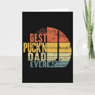 Funny Retro Hockey Dad - Best Puck'n Dad Ever Fath Card