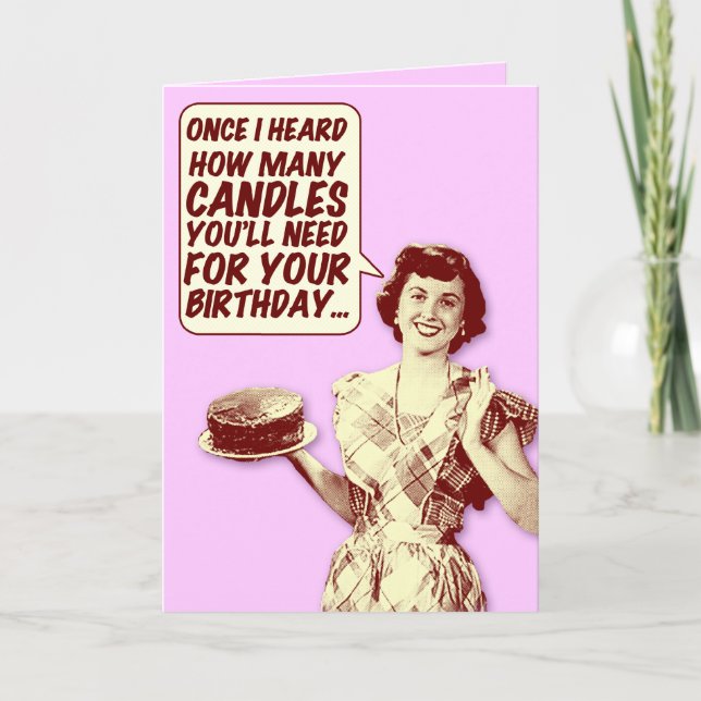 Funny Retro Housewife Birthday Card (Front)