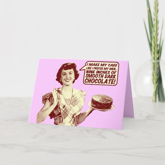 Funny Retro Housewife Birthday Card (Front)