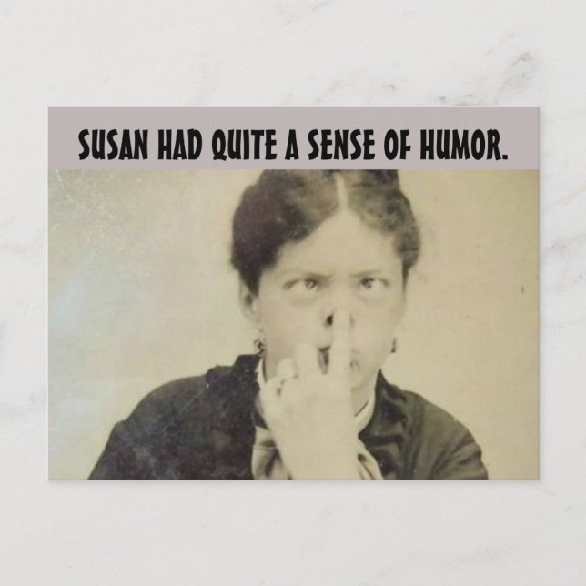 FUNNY RETRO HOUSEWIFE 'FUNNY FACE' Postcards (Front)