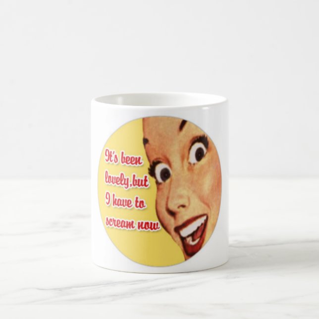 Funny Retro Housewife SCREAM Mug (Center)