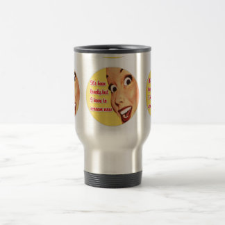 Funny Retro Housewife SCREAM Stainless Travel Mug