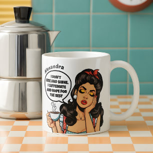 Funny Retro I Don't Rise and Shine Custom Name  Coffee Mug