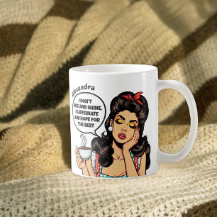 Funny Retro I Don't Rise and Shine Custom Name Coffee Mug
