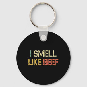 Funny Retro I Smell Like Beef Meme Steak Meat Smok Key Ring