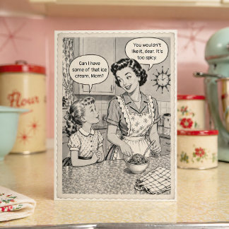 Funny Retro Ice Cream Mother’s Day Card Vintage