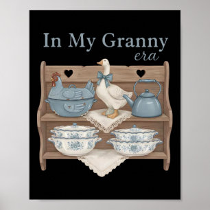 Funny Retro In My Granny Era Farmhouse Chicken Woo Poster