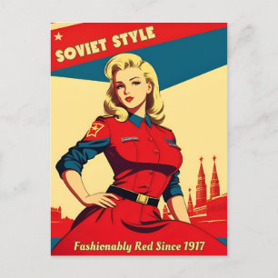 Funny Retro Inspired Soviet USSR Communist Humour Postcard