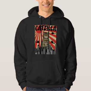 Funny Retro Japanese Catzilla Exotic Shorthair Cat Hoodie