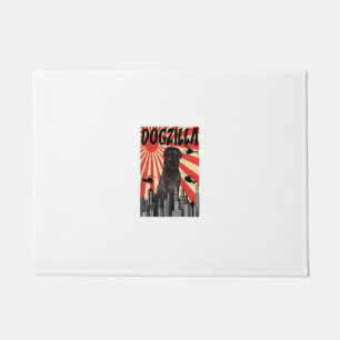 Funny Retro Japanese Dogzilla Bouvier des Flandres Doormat