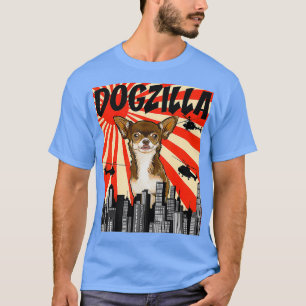 Funny Retro Japanese Dogzilla Brown Chihuahua T-Shirt