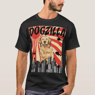 Funny Retro Japanese Dogzilla Golden Retriever Gif T-Shirt