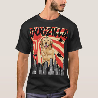 Funny Retro Japanese Dogzilla Golden Retriever Gif T-Shirt