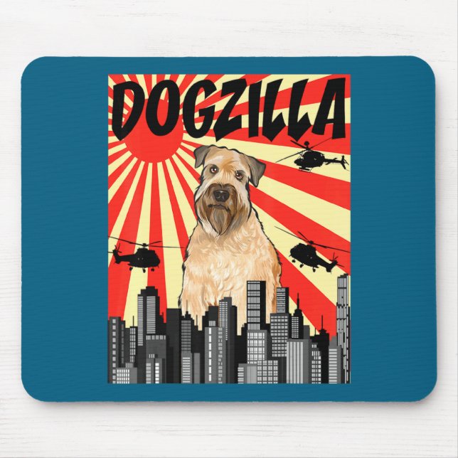 Funny Retro Japanese Dogzilla Soft Coated Wheaten  Mouse Mat (Front)
