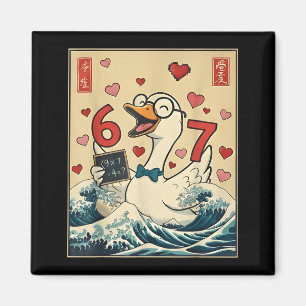 Funny Retro Japanese Goose Teacher 6 7 Meme Valent Magnet