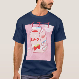 Funny Retro Japanese Kawaii Strawberry Milk Shake  T-Shirt