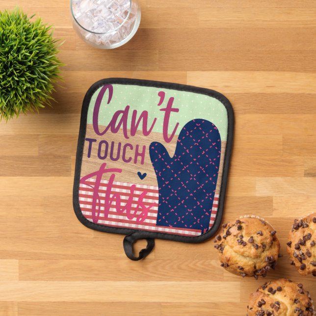 Funny Retro Kitchen Oven Mitt | Pot Holder (Top Down)