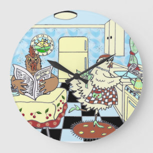 Funny retro kitchen wall clock
