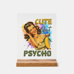 Funny retro lady word art  acrylic sign