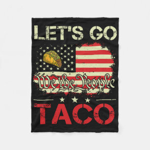 Funny Retro Let’s Go Taco Mexican Food Humour Wome Fleece Blanket