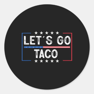 Funny Retro Let's Go Taco  Classic Round Sticker