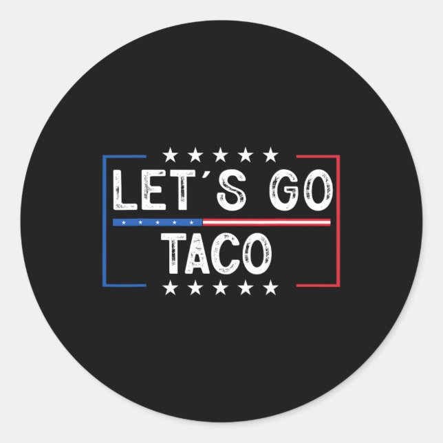Funny Retro Let's Go Taco  Classic Round Sticker (Front)
