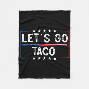 Funny Retro Let's Go Taco Fleece Blanket