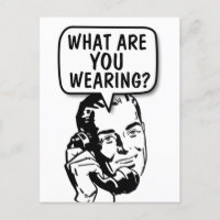 FUNNY RETRO MAN 'TALKING DIRTY" POSTCARD