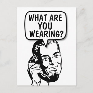 FUNNY RETRO MAN 'TALKING DIRTY" POSTCARD