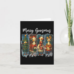 Funny Retro Merry Goosemas Christmas Silly Goose X Card