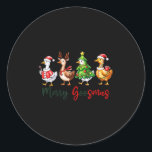 Funny Retro Merry Goosemas Christmas Silly Goose X Classic Round Sticker<br><div class="desc">Funny Retro Merry Goosemas Christmas Silly Goose Xmas Lights</div>