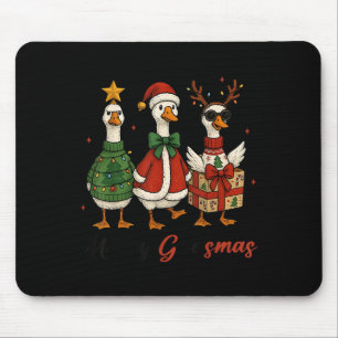 Funny Retro Merry Goosemas Christmas Silly Goose X Mouse Mat