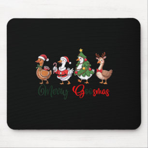 Funny Retro Merry Goosemas Christmas Silly Goose X Mouse Mat