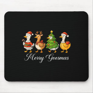 Funny Retro Merry Goosemas Christmas Silly Goose X Mouse Mat